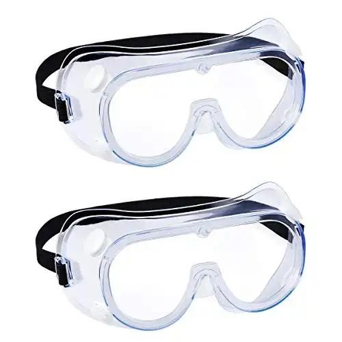 2 pack Safety Goggles, Anti-Fog Protective Safety Glasses, Eye Protection