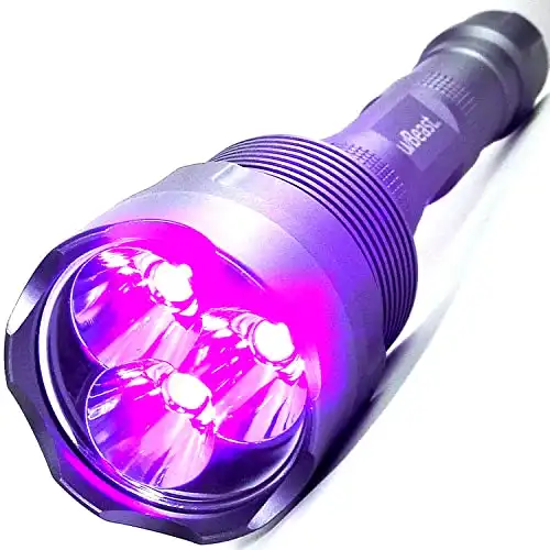 uvBeast V3 Black Light UV Flashlight 385-395nm- Rechargeable with Glasses