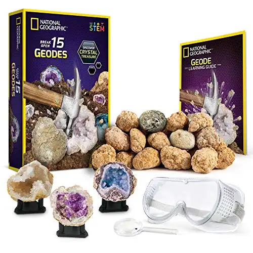 NATIONAL GEOGRAPHIC - Break Open 15 Premium Geodes – Includes Goggles
